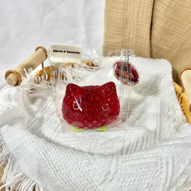 Transparent Cat Head Strawberry Taba Squishy Toys image 2