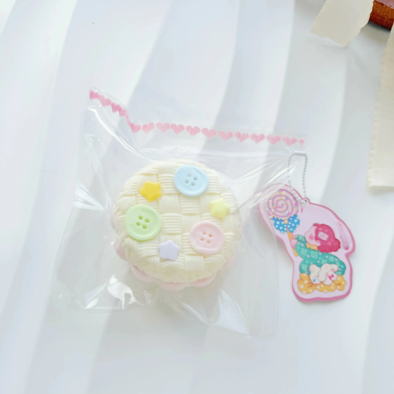 Button Cream Knitted Cake Taba Squishy