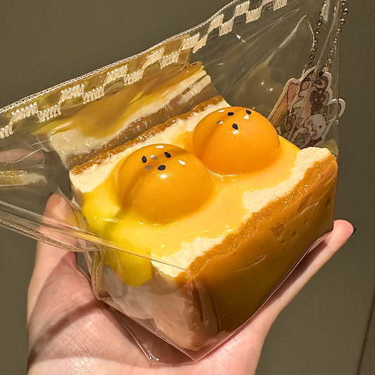 Soft-boiled Egg Sandwich Taba Squishy Toys