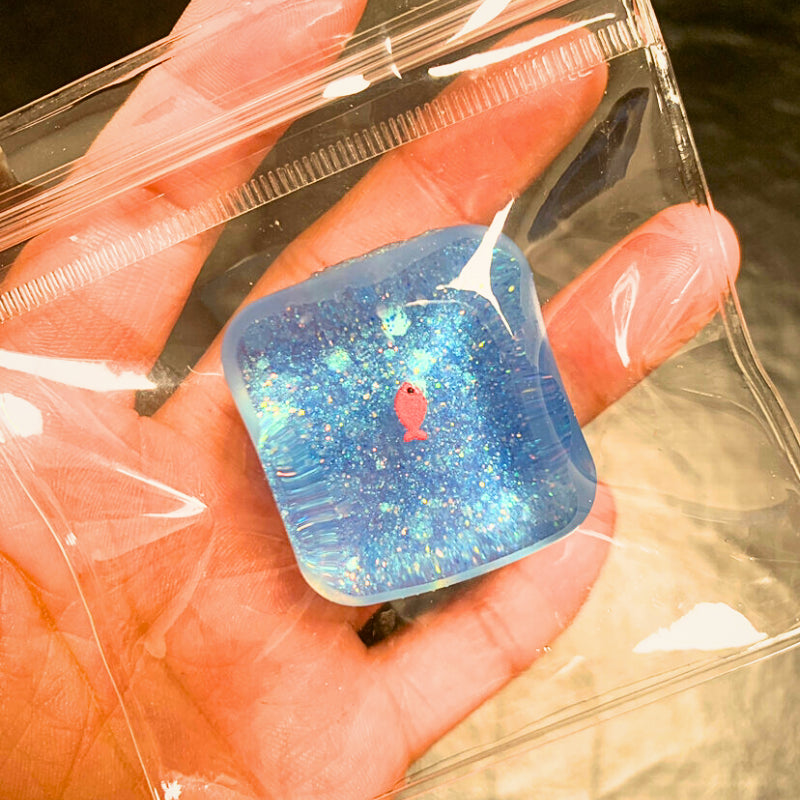 Ocean Fish Glitter Taba Squishy Toys - Square image