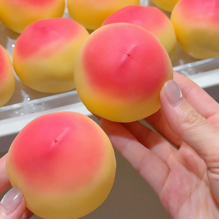 Crispy Peach Squishy Stress Ball Toy Handmade Sensory Fidget Toy