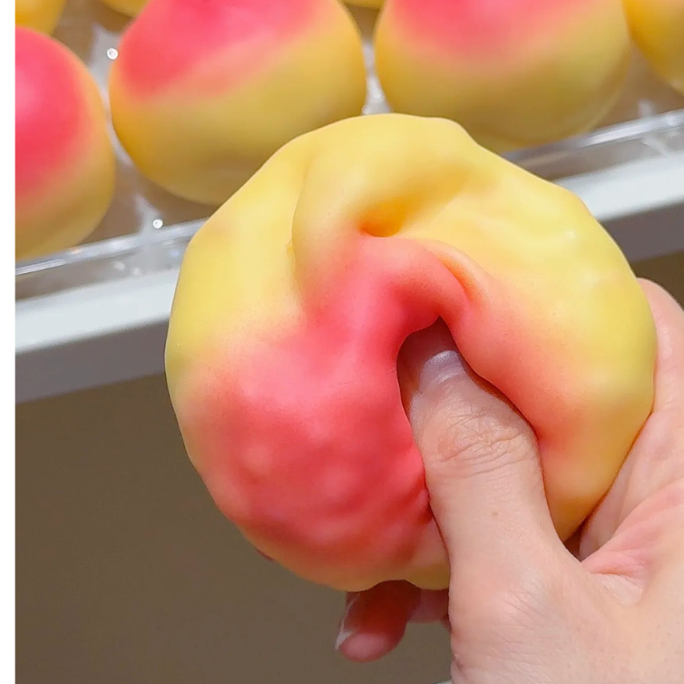 Crispy Peach Squishy Stress Ball Toy Handmade Sensory Fidget Toy