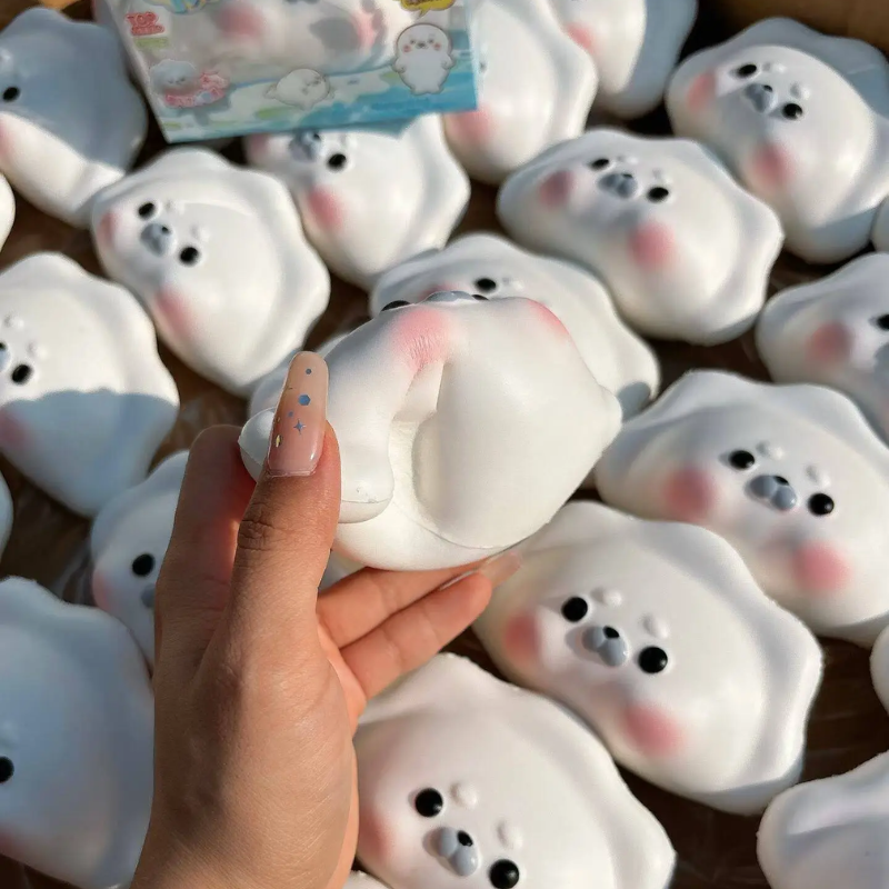Cute Seal Dumpling Squishy Toy Ultra Soft Slow Rising Stress Relief Toy