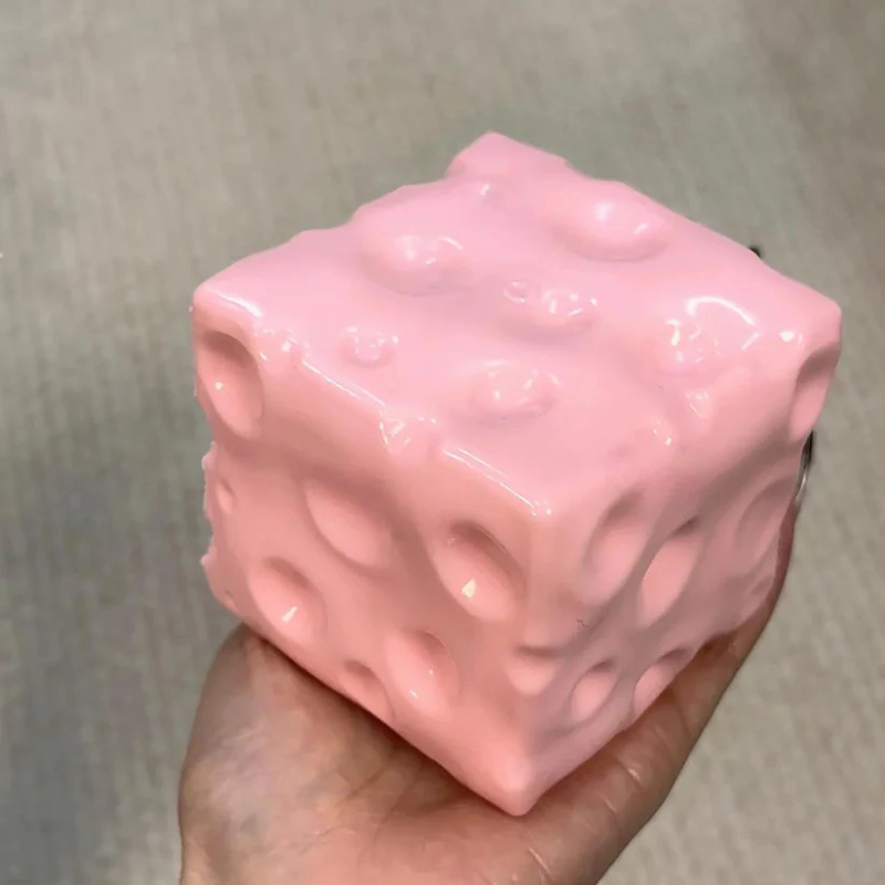 Soft Giant Cheese Cube Fidget Toy