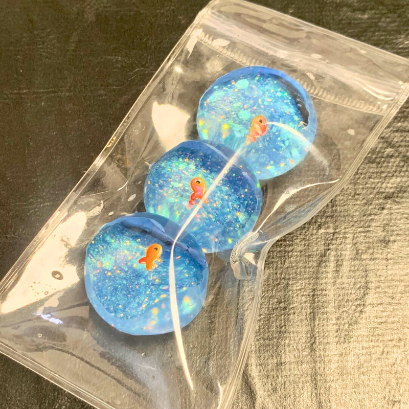 Ocean Fish Glitter Taba Squishy Toys - Triple Round image