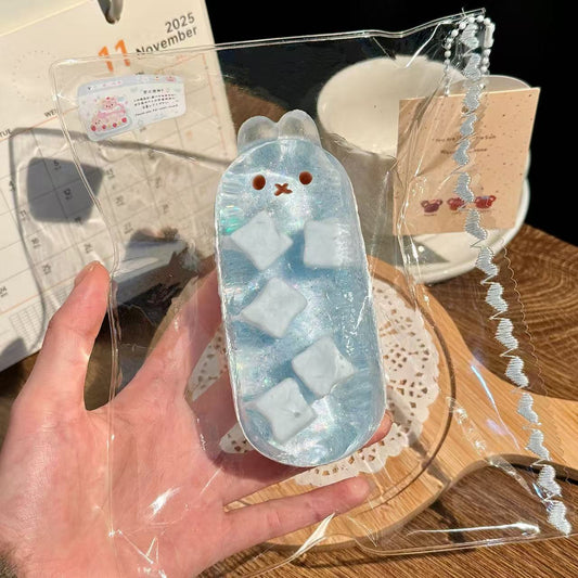 Ice Blue Jelly Bunny Squishy Toy