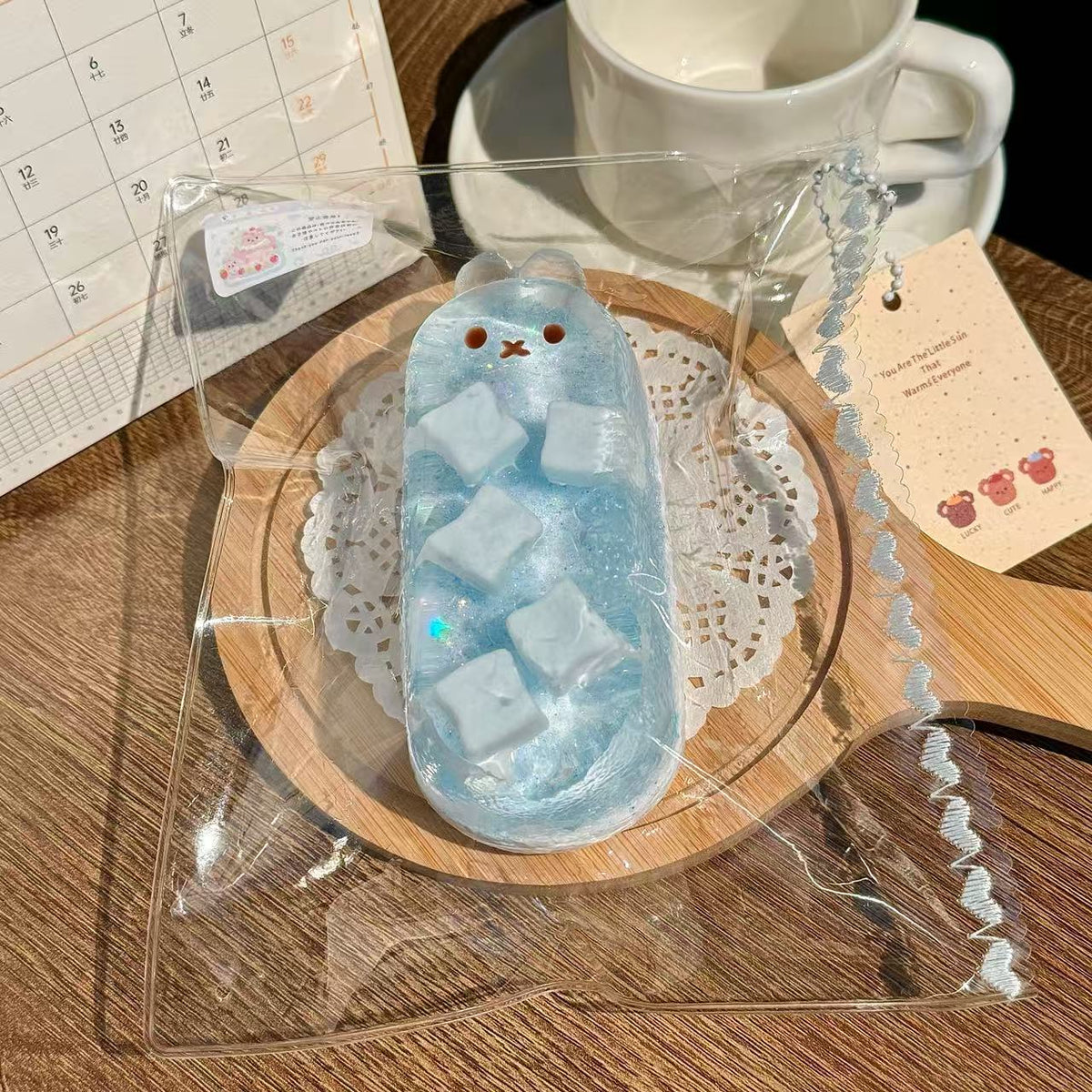 Ice Blue Jelly Bunny Squishy Toy